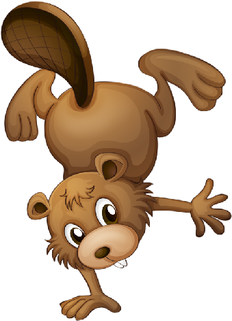 Cute Beaver Image Upside Down - Illustration (500x500)