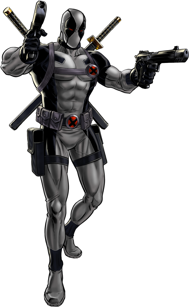 Deadpool - Deadpool Black And White Costume (655x1050)