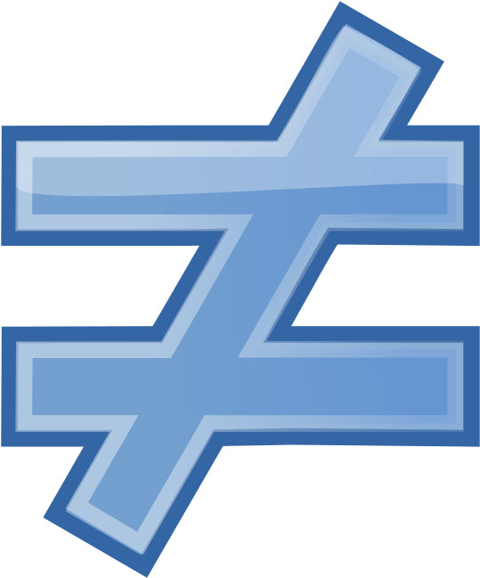 Not Equal Sign - Not Equal Sign Blue (800x800)