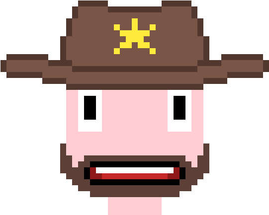 Cowboy Head With A Hat - Cartoon (1200x1200)