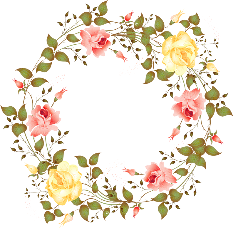 Rose Wedding Invitation Flower Pink - Rose Circle Frame Png (800x800)