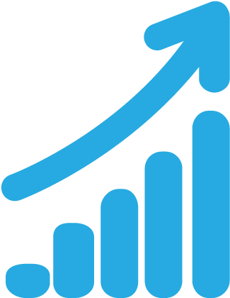 Blue Arrow Increase Png (344x432)