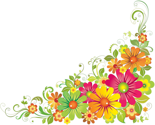 Фотографии В Альбоме «уголки Цветочные» Елены На Яндекс - Colourful Floral Corner Borders (500x404)