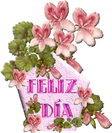 Gracias Por Compartir Con Flores - Feliz Dia Gifs Animados (397x440)