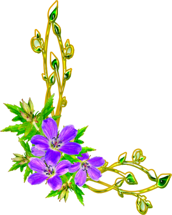 Цветочные Уголки - Beautiful Frames For Photoshop (600x746)