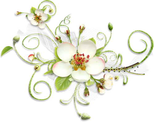 Цветочные Уголки Png - Déco Fleurs (500x397)