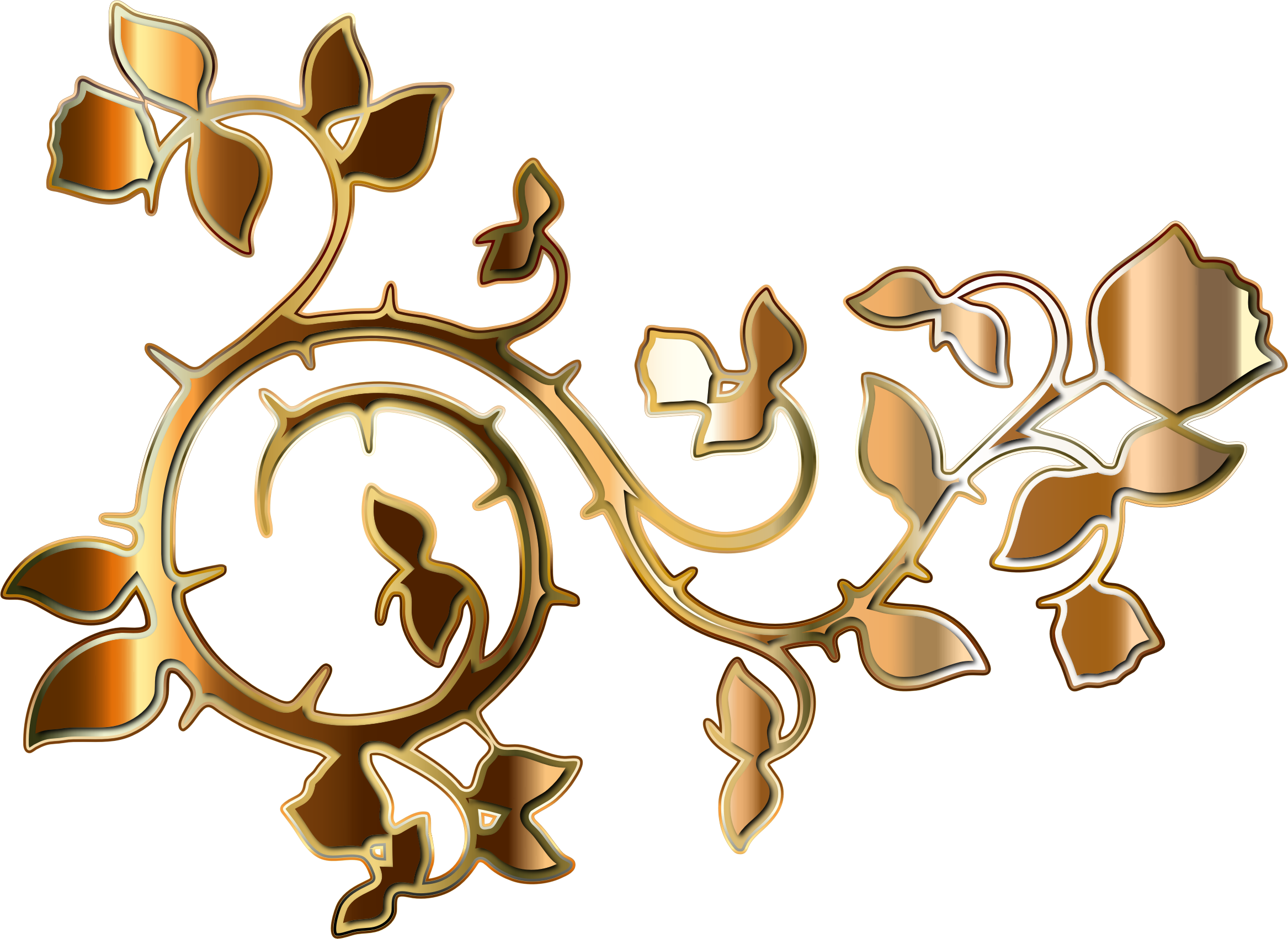 Big Image - Gold Vines No Background (2334x1702)