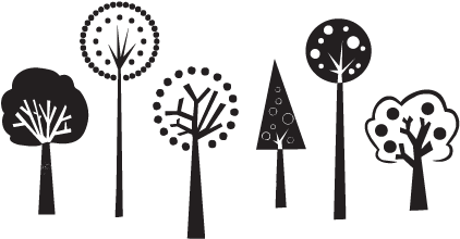 Whimsical Tree Cluster Wall Decal - Art (451x451)