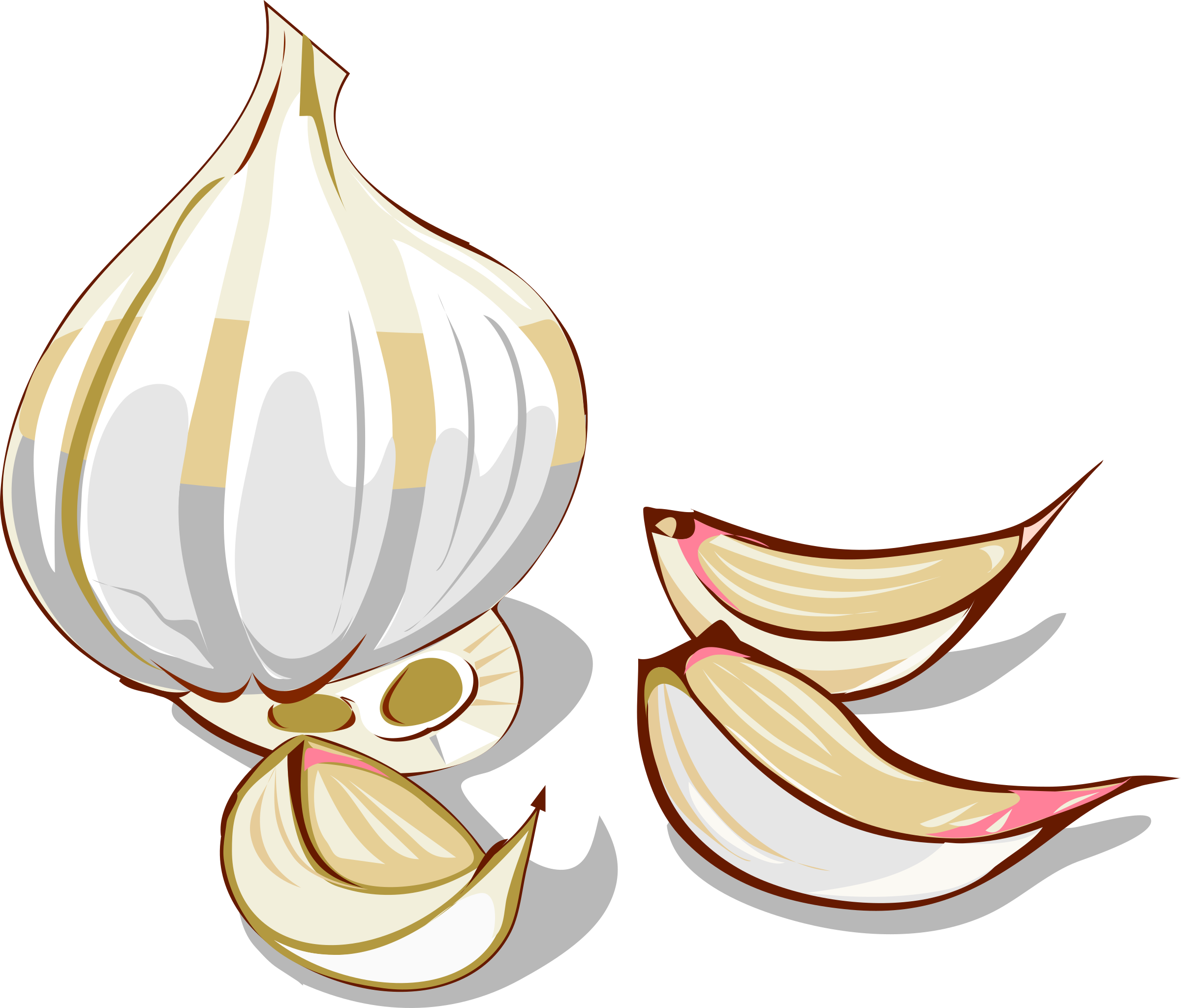 Big Image - Garlic Clip Art (2400x2049)