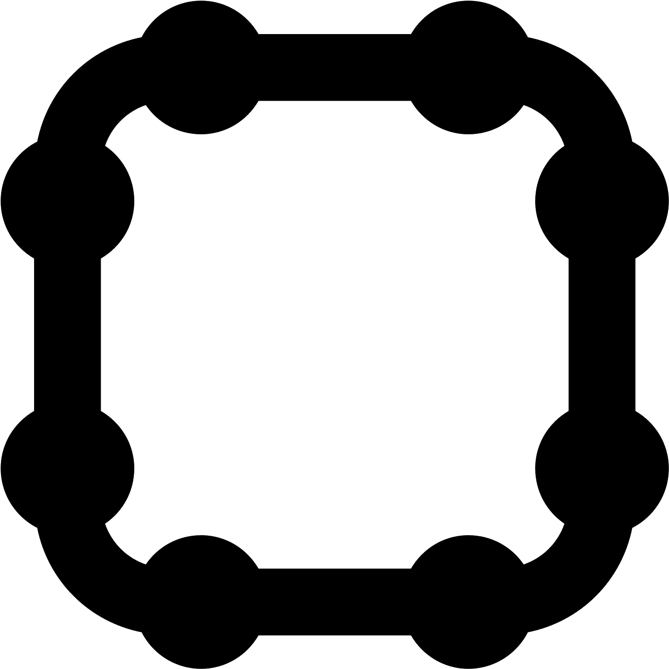 Rounded Rectangle Stroked Icon - Icon (1600x1600)
