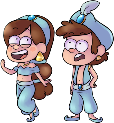 Gravity Falls Aladdin Au - Cartoon (500x647)