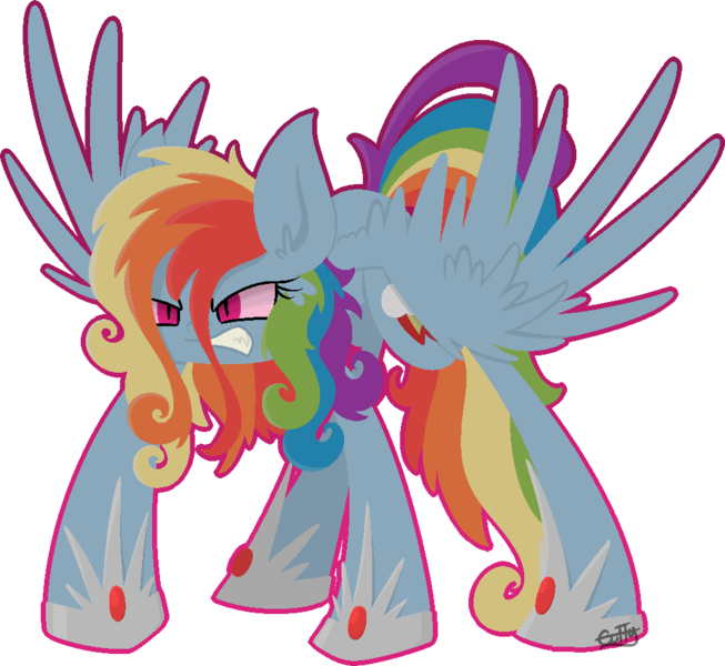 Cuttycommando, Corrupted, Nightmare, Nightmare Rainbow - Cartoon (653x600)