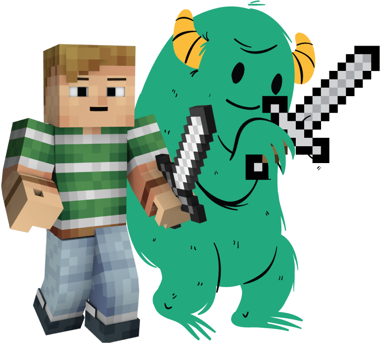 Python Coding With Minecraft - Minecraft Waving A Sword (792x792)