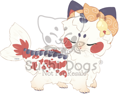 Koi Shaped Sushi By Sooshdatabase - Cartoon (400x315)