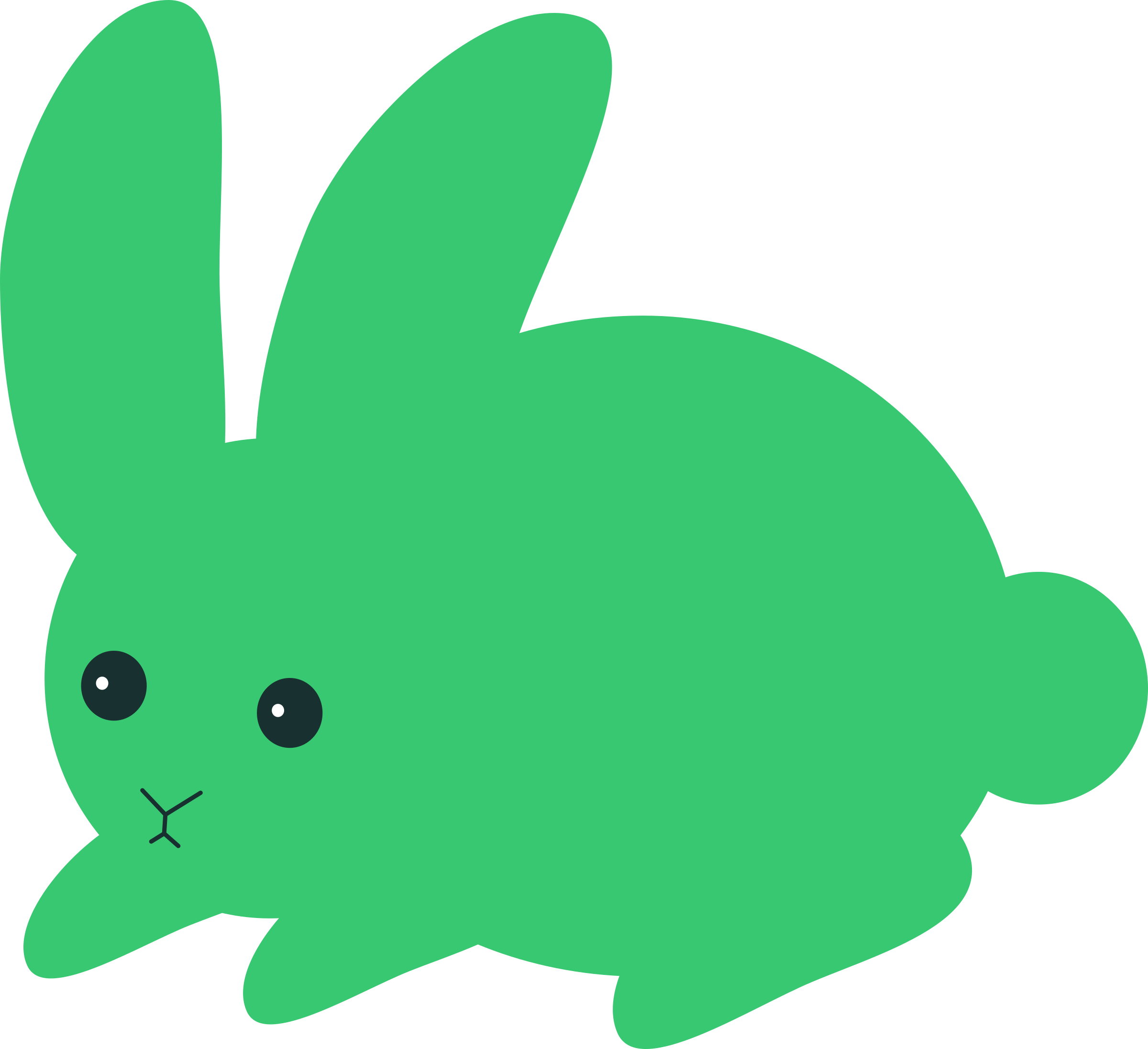 Big Image - Green Rabbit Clipart (2400x2194)