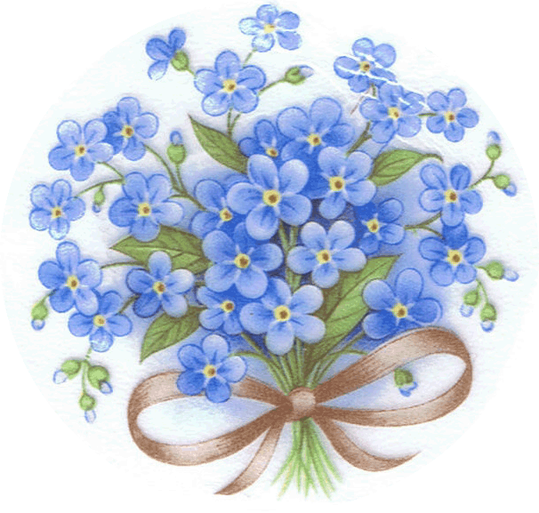 Незабудки И Фиалки Для Декупажа - Forget Me Not Flowers (606x577)