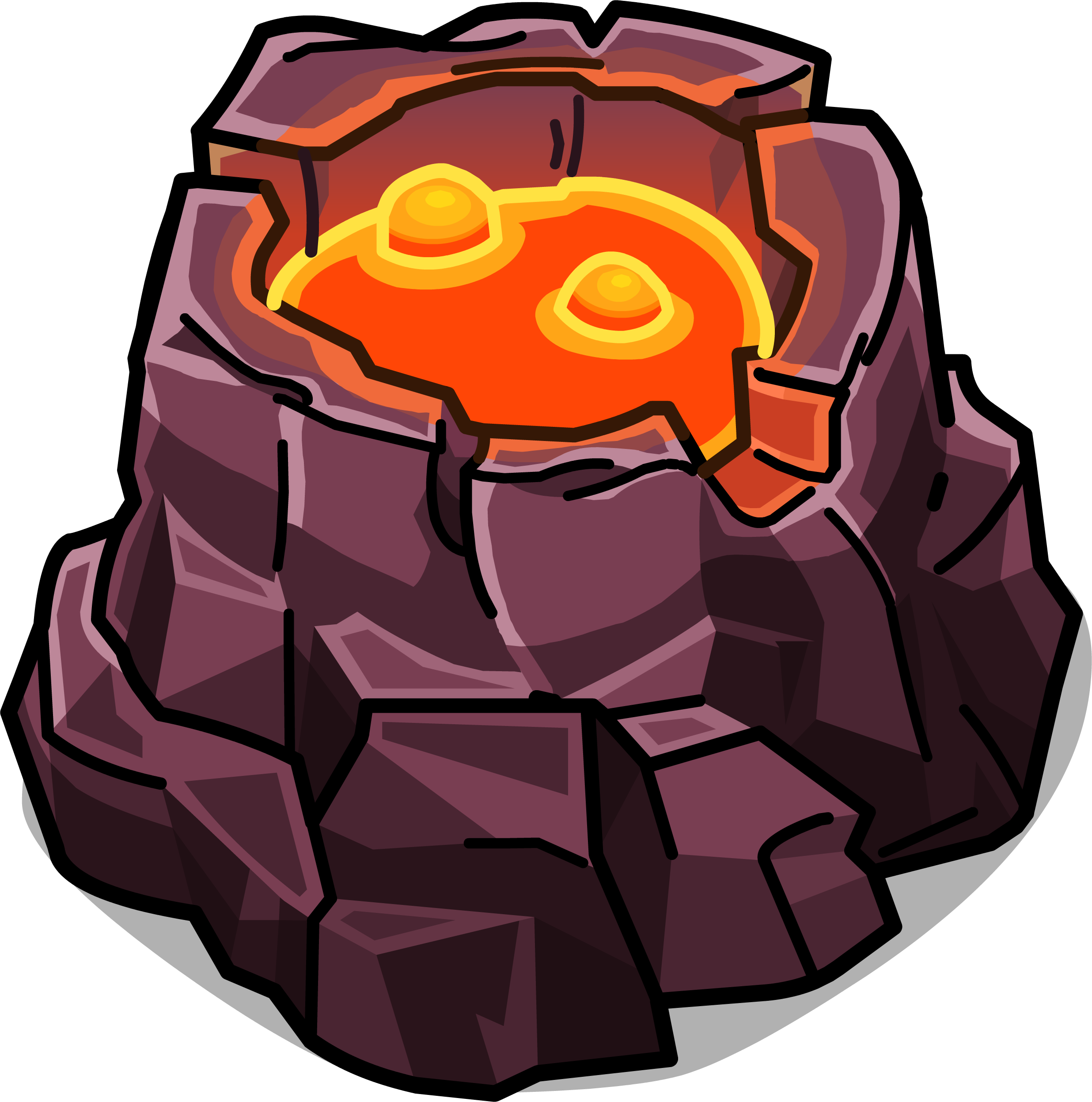 Volcano - Clip Art (2472x2494)