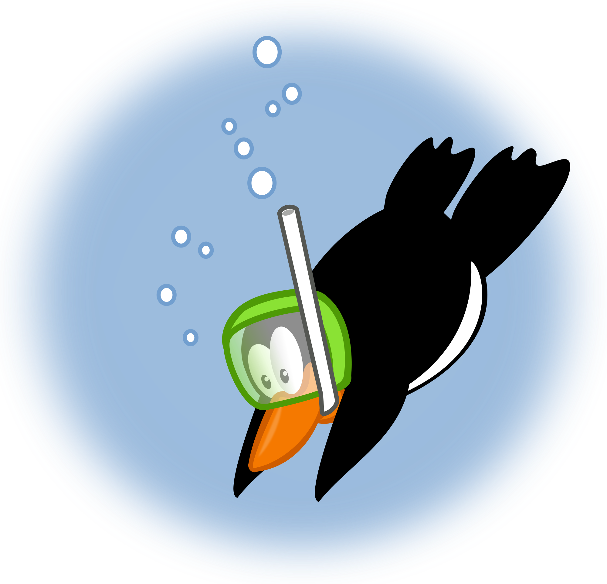Open - Penguin Diving Clipart (2000x1923)