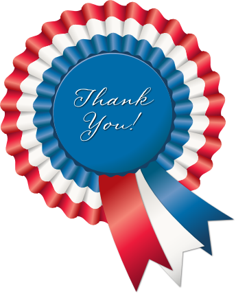 Thank You Rosette Ribbon - Rosette (344x428)