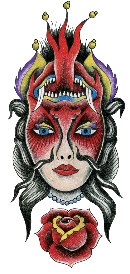 Tattoo Design - Illustration (422x900)