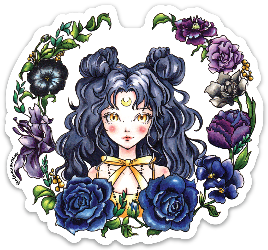 "luna " Sticker - Copic (1113x1038)