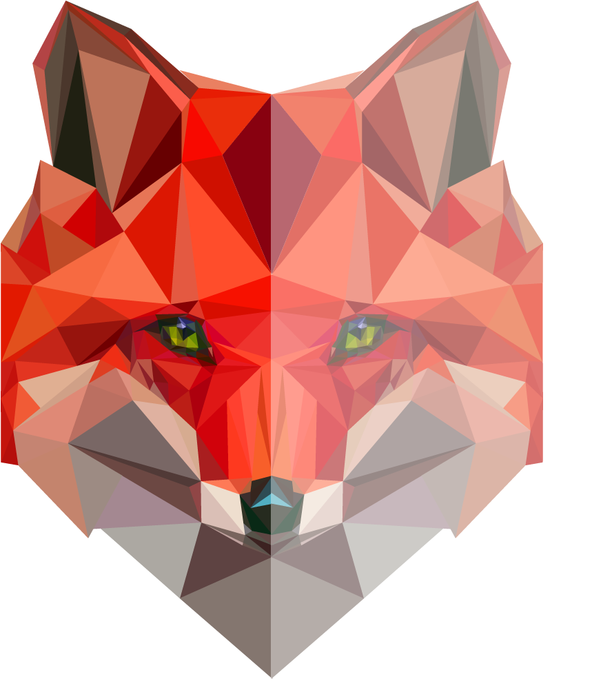 Low Polygon Fox - Low Poly Fox Png (1000x1000)