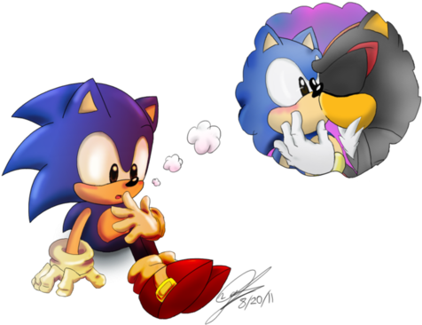 Sonadow Images Classic Sonic & Shadow C - Classic Sonic X Shadow (500x378)
