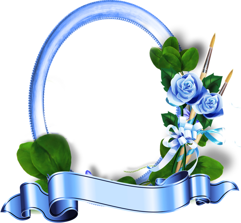 Blue Roses Frames - Ленты Клипарт (800x739)