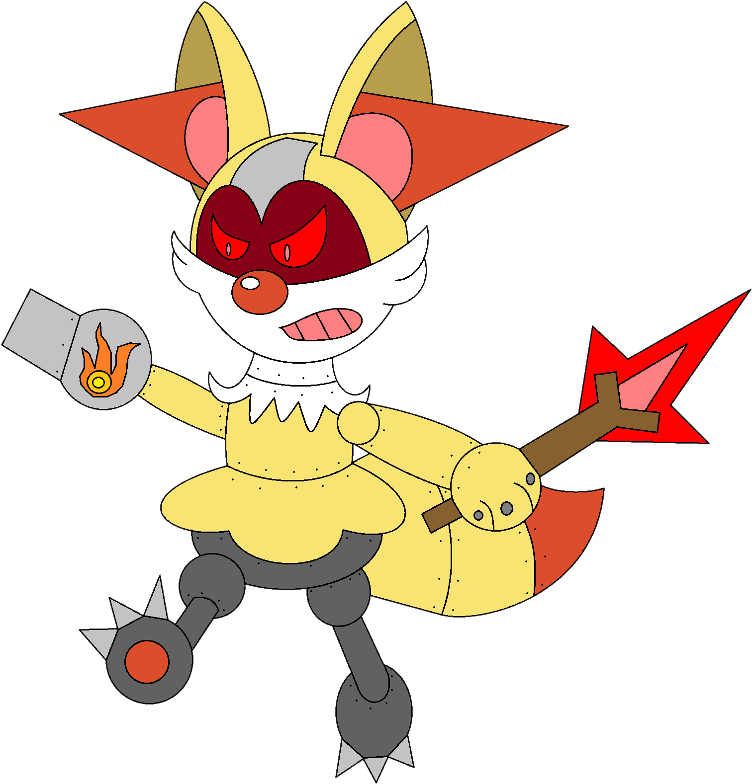 Electrontheshinx82 Braixen Bot - Cartoon (1512x1578)