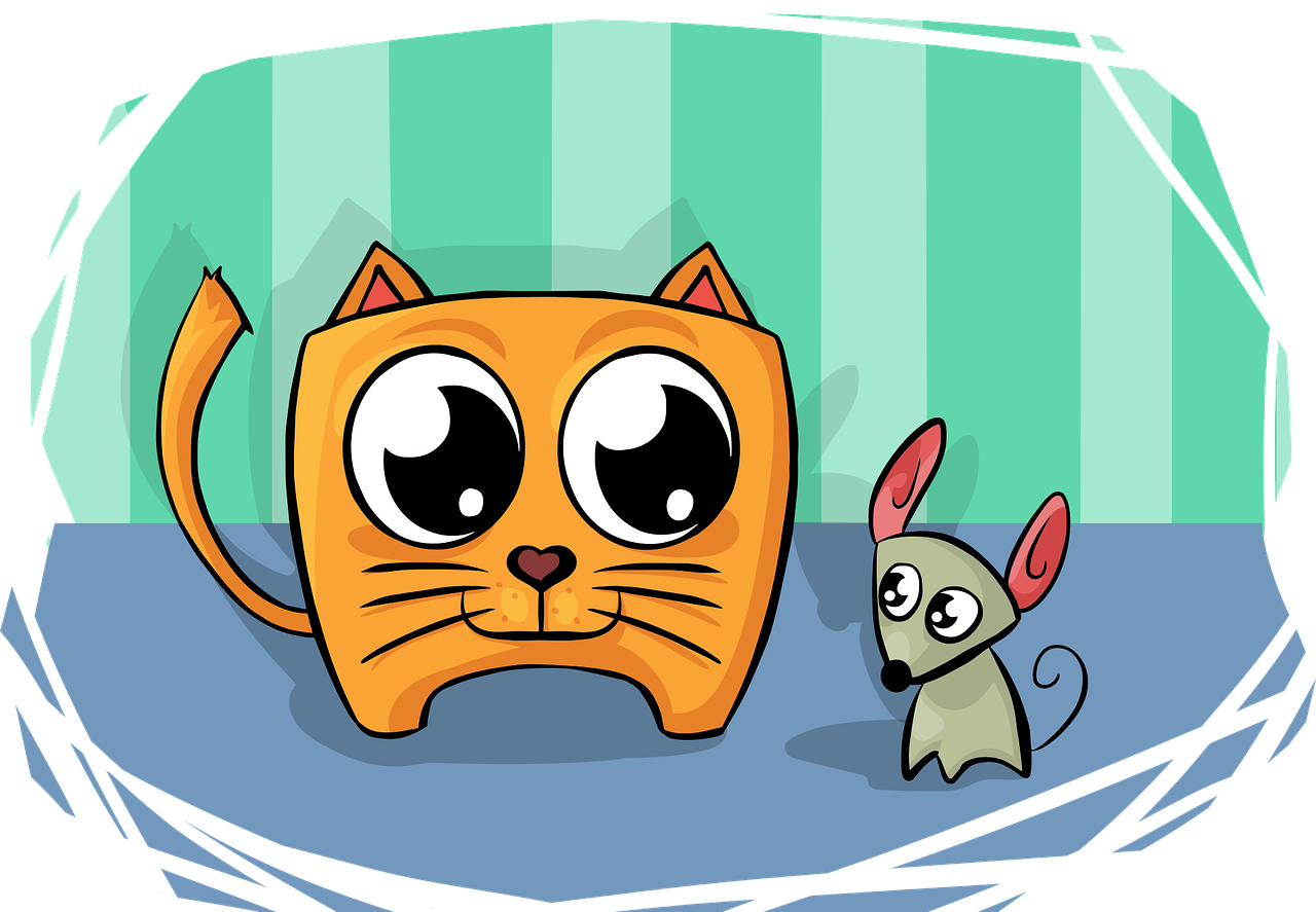 Cat And Mouse Vector Png (1280x887)