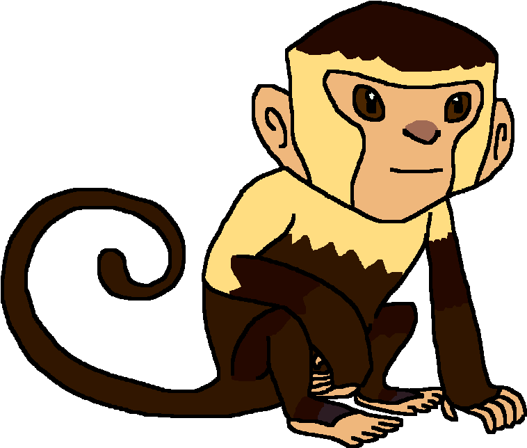 Capuchin Monkey - Cartoon (768x657)