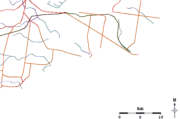 Roads And Rivers Around Raffs Beach - Plot (601x399)