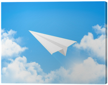 Paper Airplane In The Sky With Clouds - Vector Graphics (400x400)