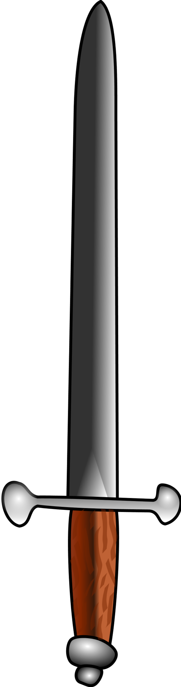 Dagger Clip Art - Simple Sword Drawing (600x2269)