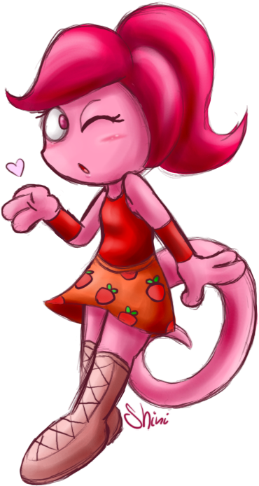 A Kiss For You By Shini-smurf On Deviantart - Pink Smurf (460x718)