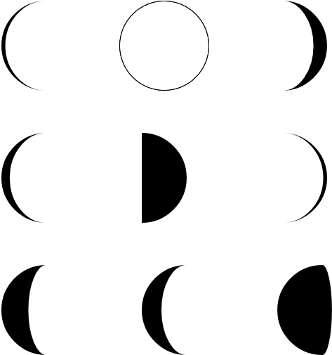 Moon Phase - Moon Phases Vector (600x564)