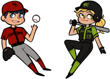 A Baseball Au - Cartoon (500x281)