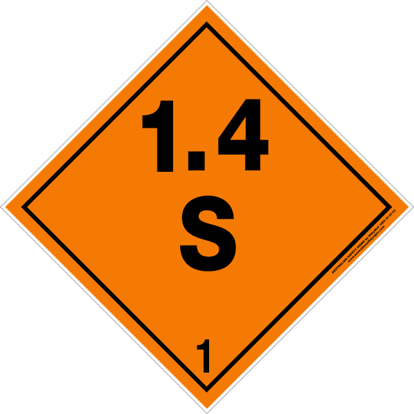 Class 1 - Explosive 1 - 4s - Explosives Placard (600x600)