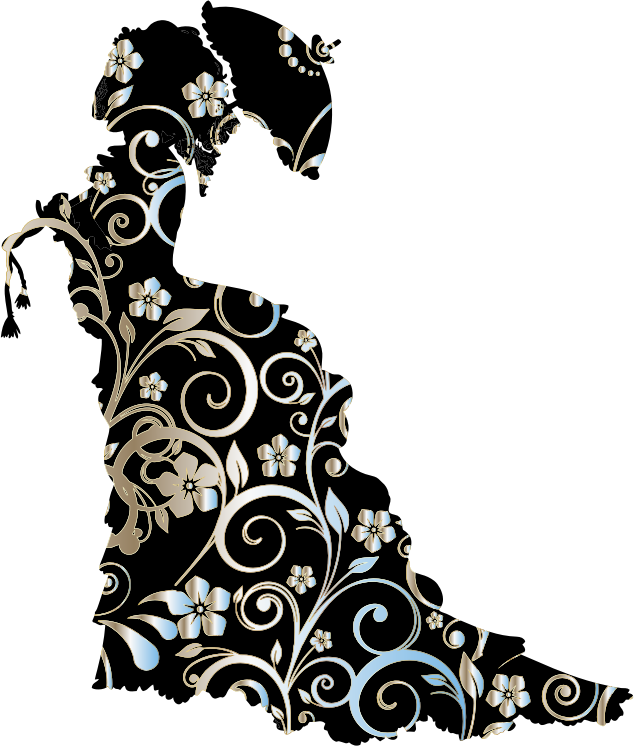 Medium Image - Victorian Silhouette Clip Art (634x746)