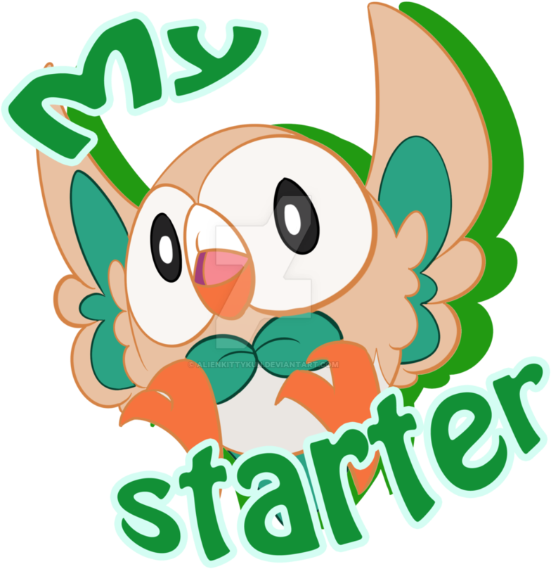 Rowlett Grass Starter By Alienkittykun On Deviantart - Cartoon (894x894)