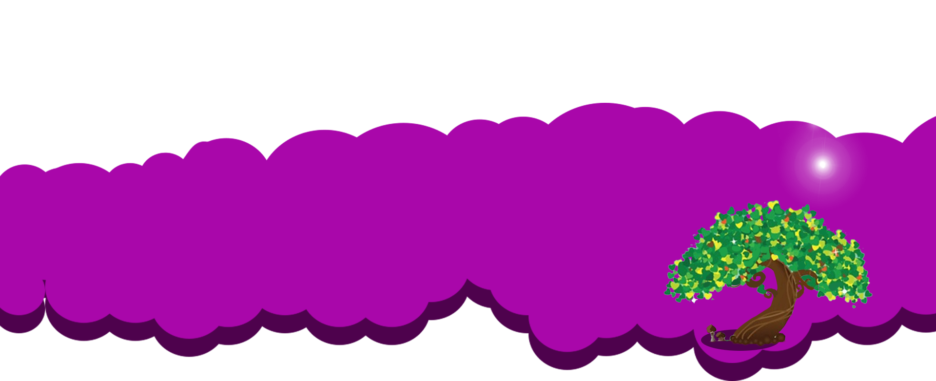 Purple Wave Border - Purple (1920x782)