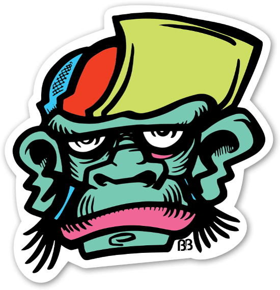 Monkey Cap Sticker Bobby Monkey Cap Sticker - Clip Art (581x600)