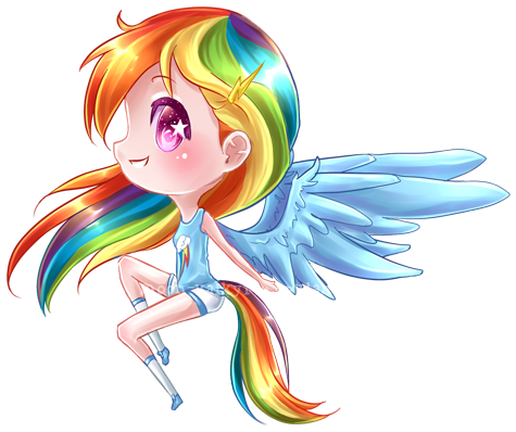 Rainbow Dash By Moon-valkyrie - Rainbow Dash (500x409)