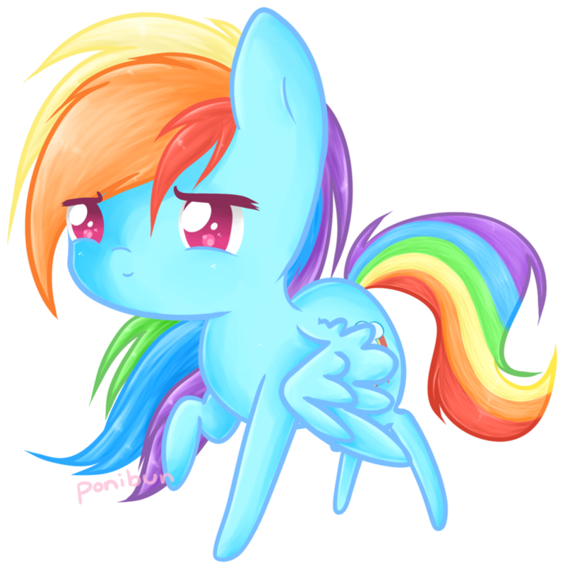 Rainbow Dash By Ponibun - پونی کوچولو رنگین کمان (894x894)