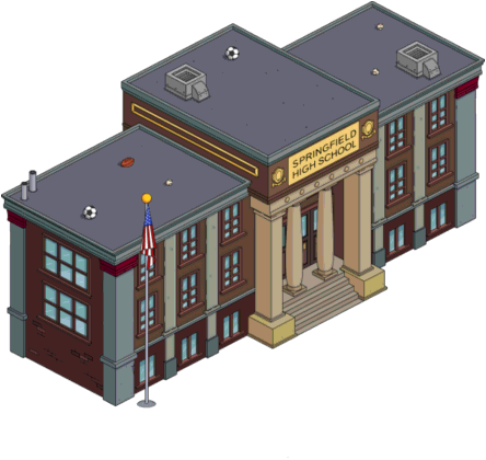 Springfield High School Rough - Springfield High School The Simpsons (444x420)