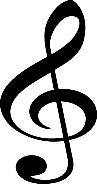 Note Clipart Sol - Treble Clef (318x599)