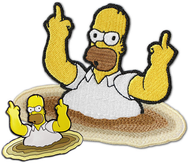 Trappuccino Escape Patch & Pin Combo - Homer Simpson Skull Patch (709x709)