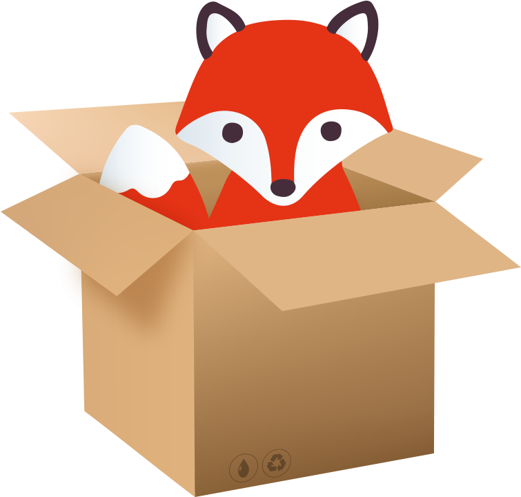 Fox Clipart Box - Box With A Fox (800x800)