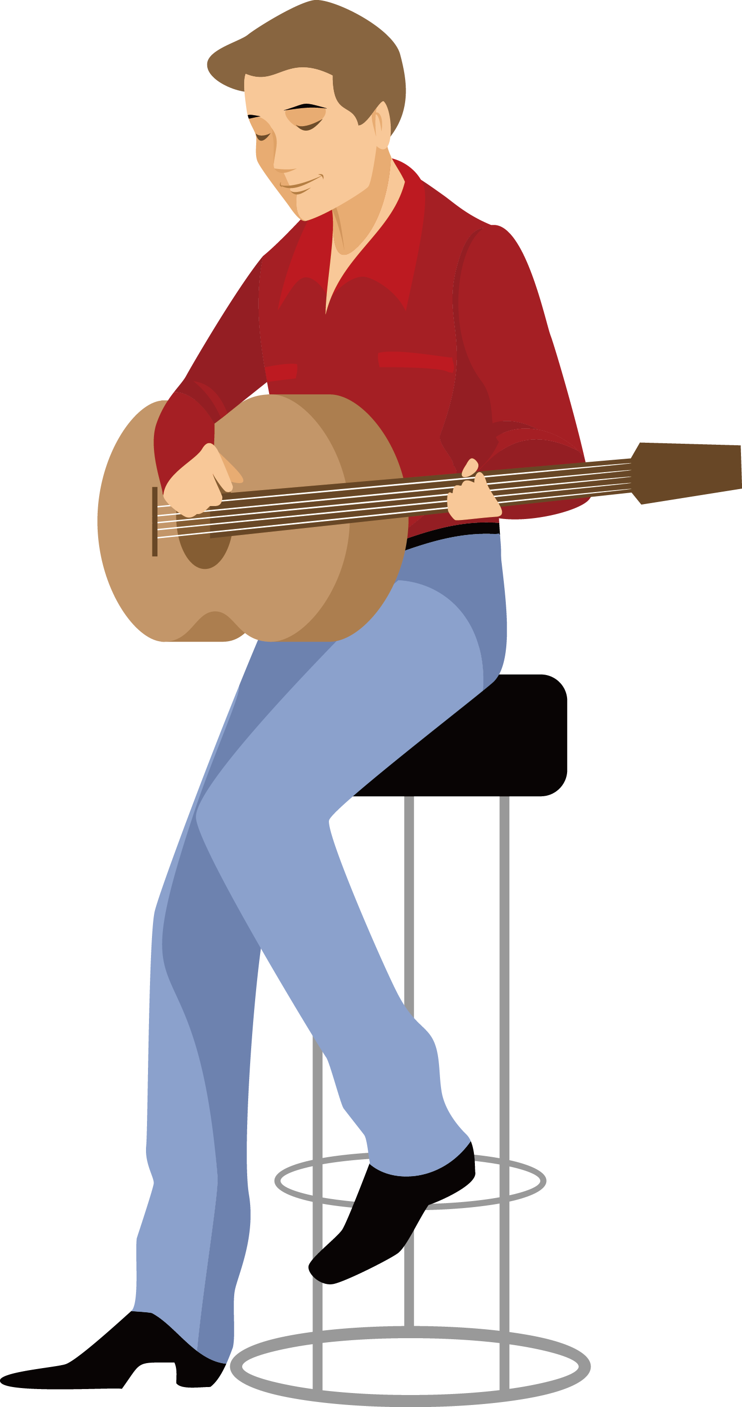 Guitar Man Vector - Vector Graphics (1489x2822)