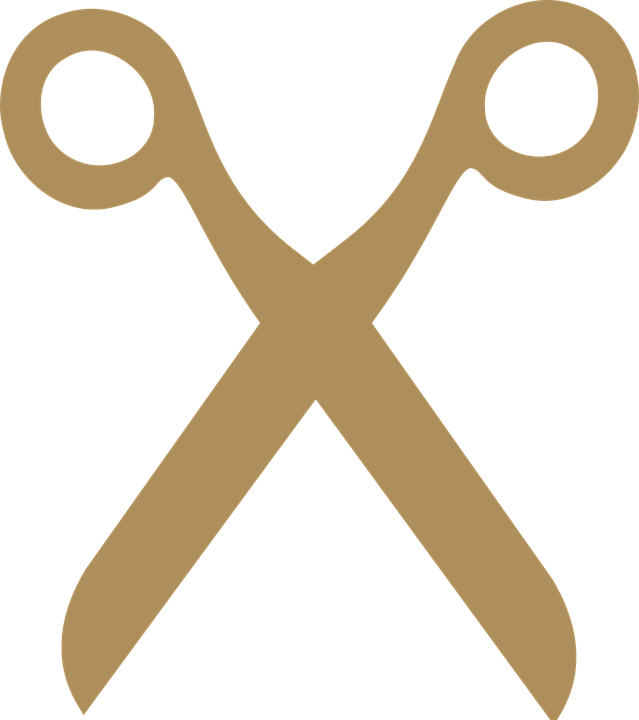 Scissors Cut Office Edit Tool Sharp Office Tool - Scissors Silhouette (639x720)